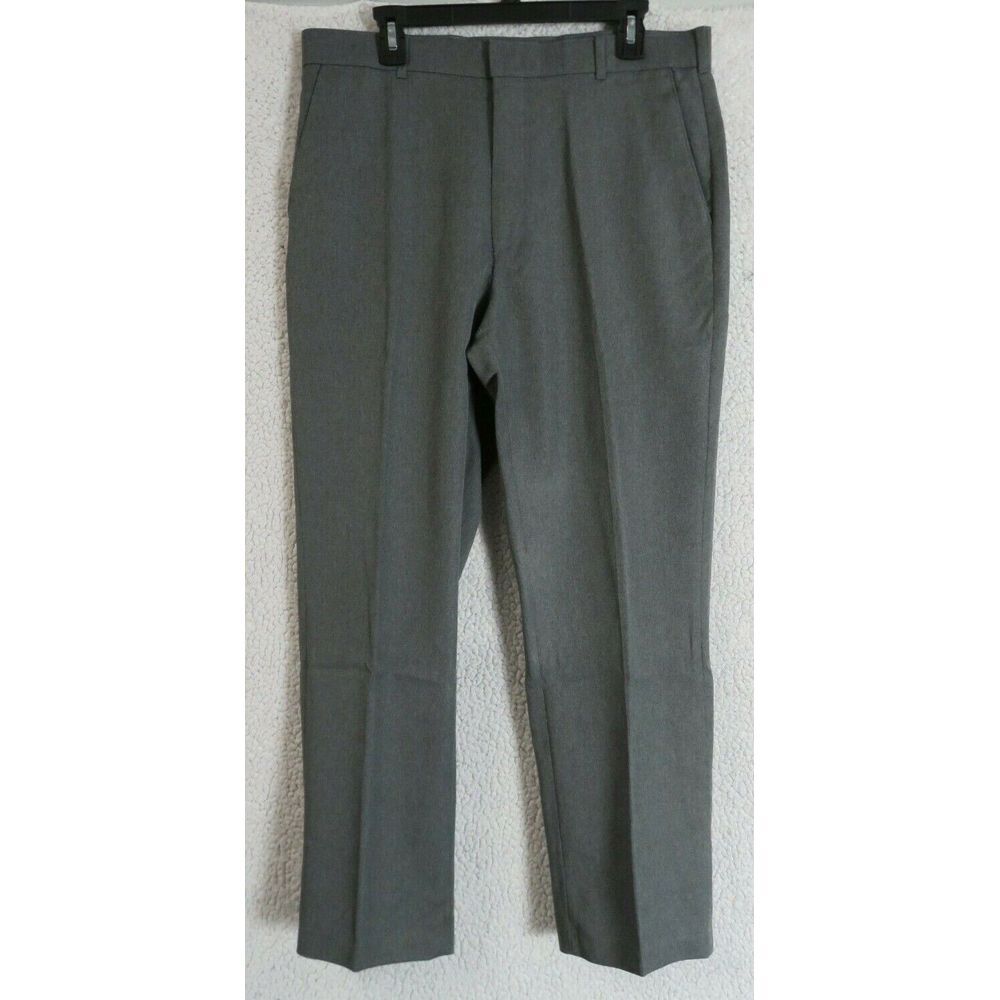 Mens Levis Action Slacks Gray 36x30 Polyester Flat Front Casual Dress Pants‎